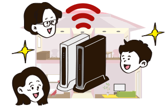 ルーターを囲む人たち